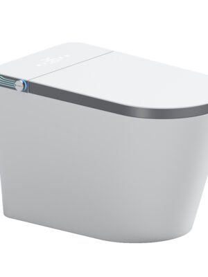 AI Voice Control Smart Toilet with UV Sterilization, Foot Sensor Seat Flip & Powerful Dual-Pressure Flush
