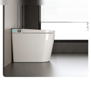 Compact Smart Toilet with Auto Lid Opening, Voice Control & Built-in Water Tank