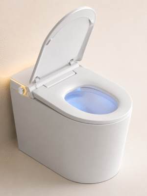 Space-Saving Smart Toilet with Foam Splash Guard, Instant Warm Water & Odor Control